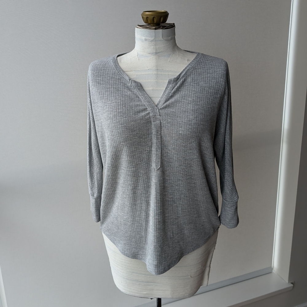 Mavi Grey Henley Top - XS